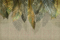 Фотообои листовые Vimala Пальмовые листья золотые