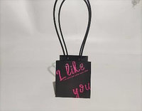 Ваза- сумочка "I LIKE YOU" 12*12*12 см прямоугольный, Черный