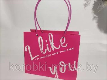 Ваза- сумочка "I LIKE YOU" 30*13*25 см прямоугольный, Розовый