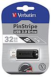 Карта памяти USB Flash 3.2 32 Gb "PinStripe Store 'n' Go" пластик, черный, фото 4