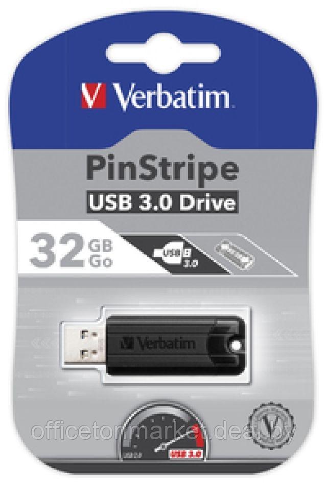 Карта памяти USB Flash 3.2 32 Gb "PinStripe Store 'n' Go" пластик, черный - фото 4 - id-p224973075