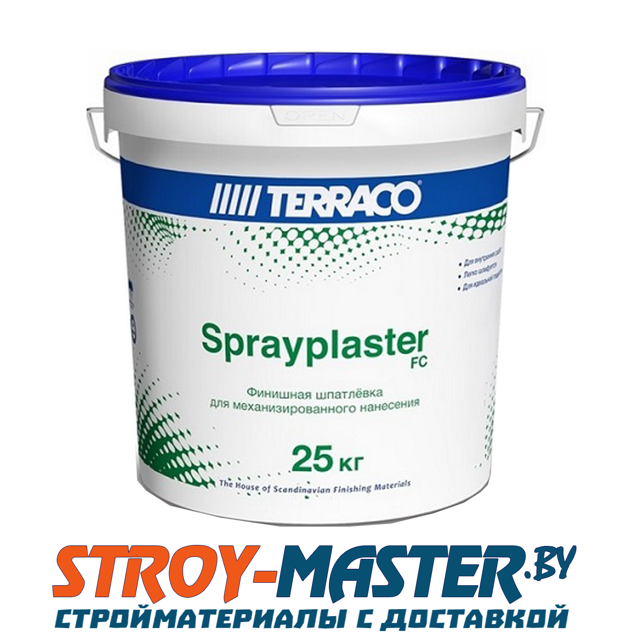Шпатлевка базовая Terraco Sprayplaster BC, для механизированного нанесения, 25 кг - фото 1 - id-p225240509