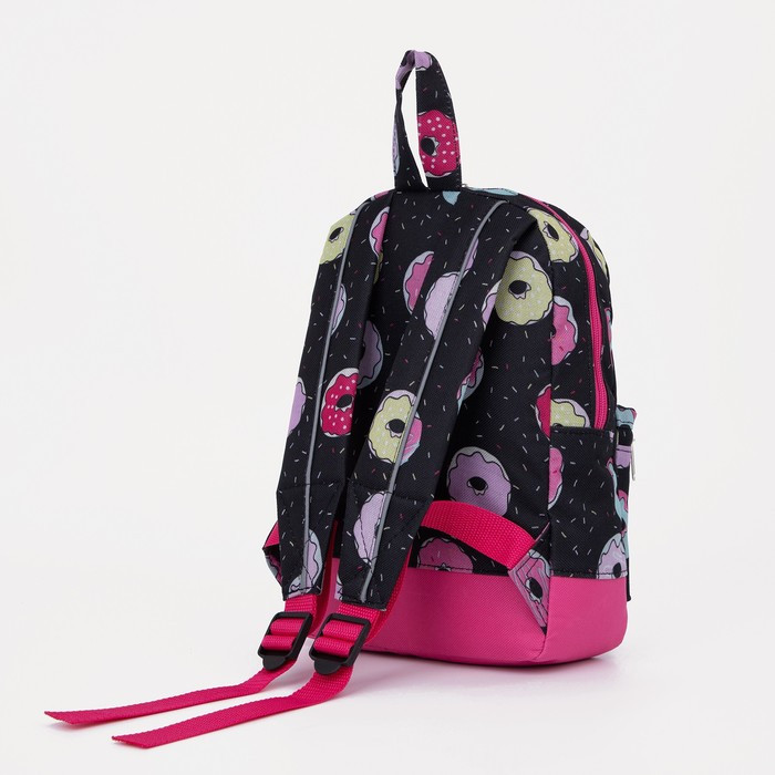 Рюкзак детский на молнии, наружный карман, светоотражающая полоса, цвет чёрный/розовый - фото 4 - id-p226240066