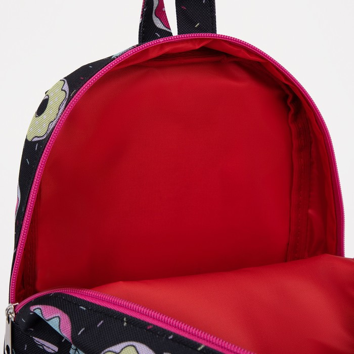 Рюкзак детский на молнии, наружный карман, светоотражающая полоса, цвет чёрный/розовый - фото 7 - id-p226240066