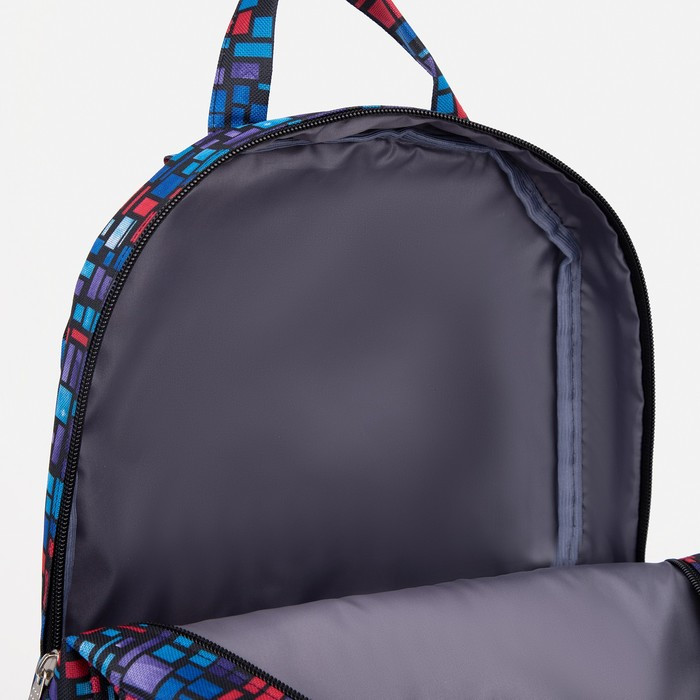 Рюкзак школьный из текстиля на молнии, 1 карман, цвет синий - фото 4 - id-p226240071