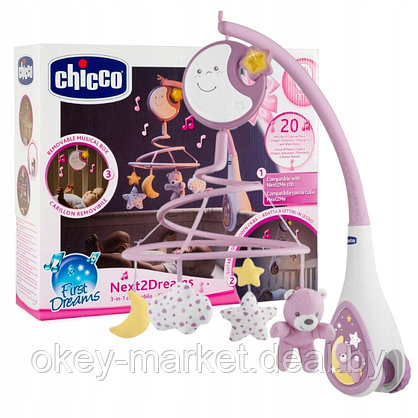 Музыкальный мобиль Chicco Next2Dreams, розовый, фото 2