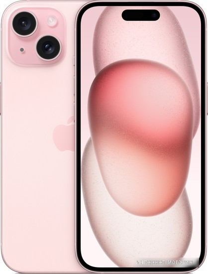 Смартфон Apple iPhone 15 Dual SIM 256GB (розовый) - фото 1 - id-p226239403