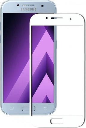 Защитное стекло для Samsung Galaxy A3 2017 (A320) с полной проклейкой (Full Screen), белое, фото 2