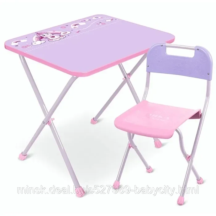 Комплект детский мебели "алина" складной с единорогом ника ка2-м/1 - фото 1 - id-p226240406