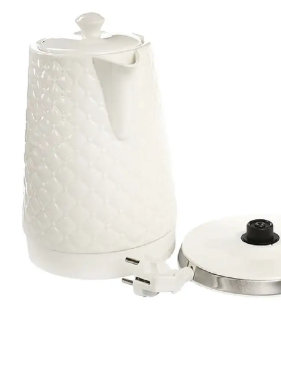 Керамический чайник белого цвета 1,8л Kelli- KL-1340 - фото 3 - id-p182749446