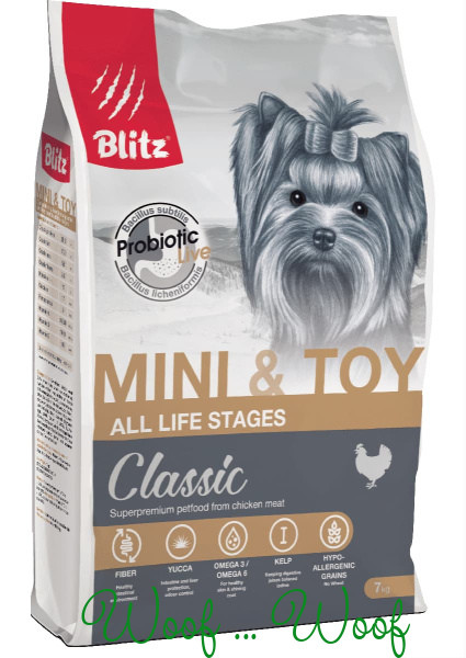 Сухой корм для собак Blitz Classic Mini & Toy Breeds All Life Stages (для мелких и миниатюрных пород всех возр