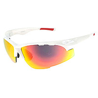 Очки солнцезащитные 2K S-18007-B белый глянец/чёрно-красный revo