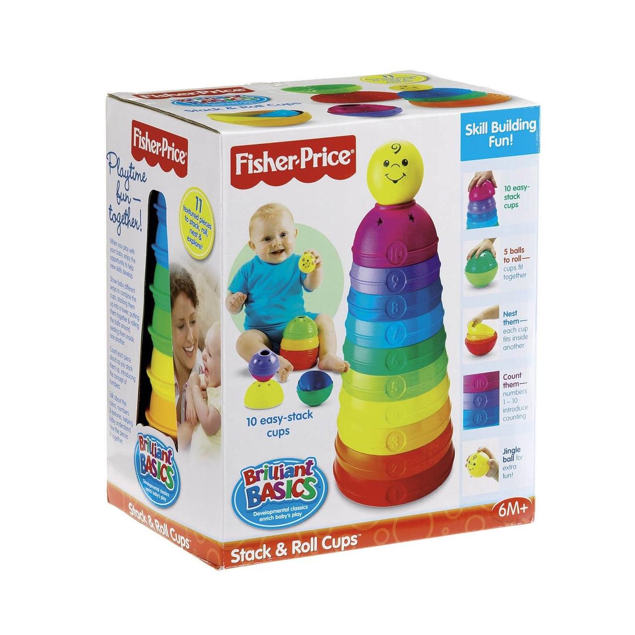 Развивающая игрушка ПИРАМИДКА СТАКАНЧИКИ FISHER PRICE W4472 - фото 2 - id-p166367291