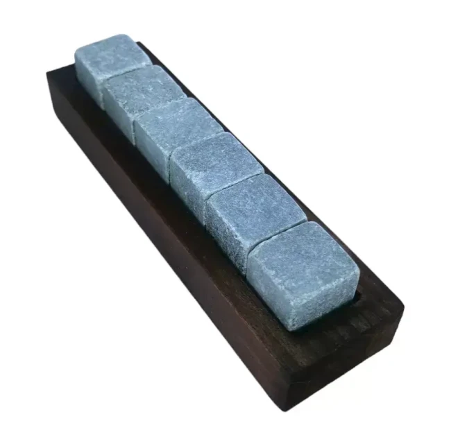 Подарочный набор для виски в деревянной шкатулке с камнями AmiroTrend ABW-304 brown transparent blue - фото 6 - id-p225061458