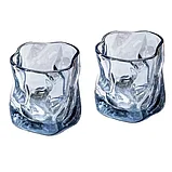 Подарочный набор 2 бокала, 2 стопки перевертыши с камнями AmiroTrend ABW-321 transparent blue, фото 5