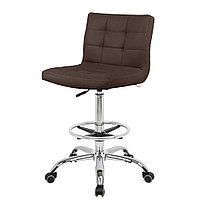 Канто (квадраты) стул для парикмахера с кругом под ноги, коричневый. На заказ