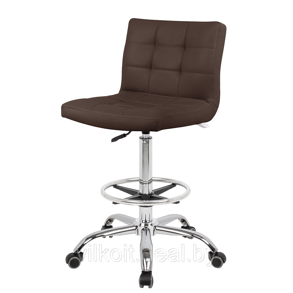 Канто (квадраты) стул для парикмахера с кругом под ноги, коричневый. На заказ - фото 1 - id-p226241304