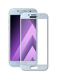 Защитное стекло для Samsung Galaxy A3 2017 (A320) с полной проклейкой (Full Screen), голубое