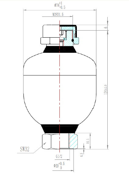 Гидроаккумулятор (ПГА) HDM DA250/W-0,16 G1/C H-250-G-100