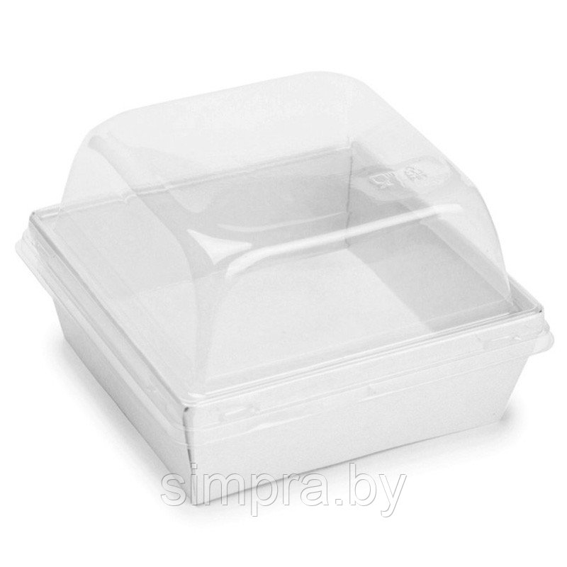 Коробка для бенто-торта дно 15 см высота 8 см белая - фото 1 - id-p226248301