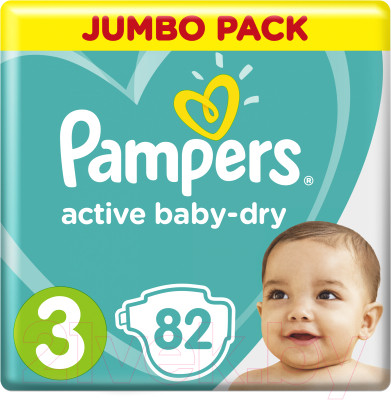 Подгузники детские Pampers Active Baby-Dry 3 Midi - фото 1 - id-p226246971