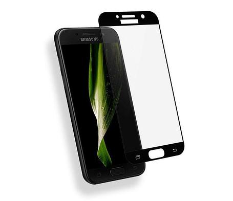 Защитное стекло для Samsung Galaxy A7 2017 с полной проклейкой (Full Screen), черное, фото 2