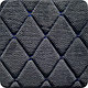 Чехлы на сиденья SKODA Octavia A7 2013- +подлок. экокожа+ ВЕЛЬВЕТ черный РОМБ, шов синий (MD), фото 2