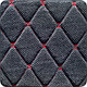 Чехлы на сиденья FORD Fusion 2002-2012, зад дел, экокожа черная+ ВЕЛЬВЕТ черный РОМБ+красный (MD), фото 2