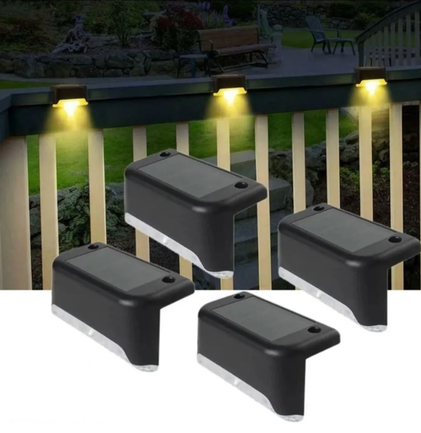 Комплект светодиодных светильников на солнечной батарее для ступенек/лестниц/ограждений (4 шт) - фото 2 - id-p226249539