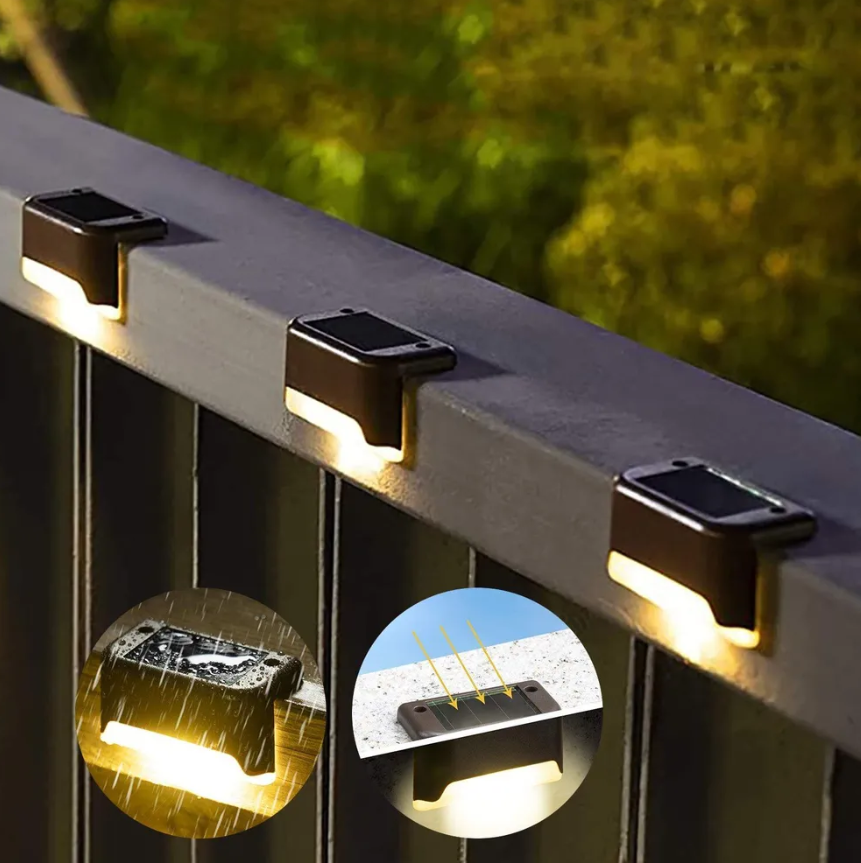 Комплект светодиодных светильников на солнечной батарее для ступенек/лестниц/ограждений (4 шт) - фото 3 - id-p226249539