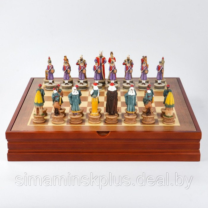 Шахматы сувенирные "Восточные", h короля-8 см, h пешки-6.5 см, 36 х 36 см