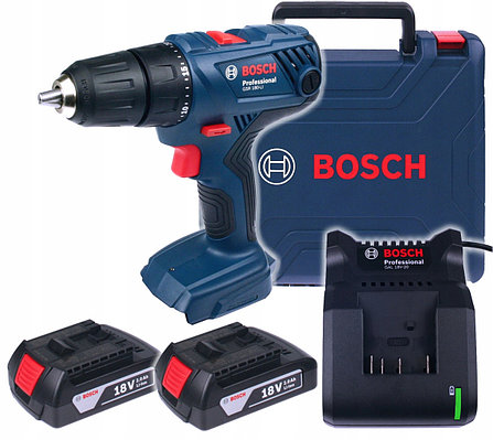 Дрель-шуруповерт Bosch GSR 180-LI Professional (54 Нм, 2 АКБ 2 А/ч, быстрое зарядное, кейс) Малайзия, фото 2