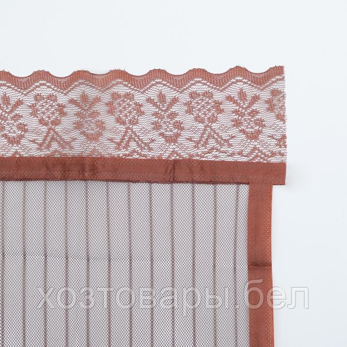 Сетка антимоскитная для дверей, 100 × 210 см, на магнитах, цвет коричневый - фото 3 - id-p226255610