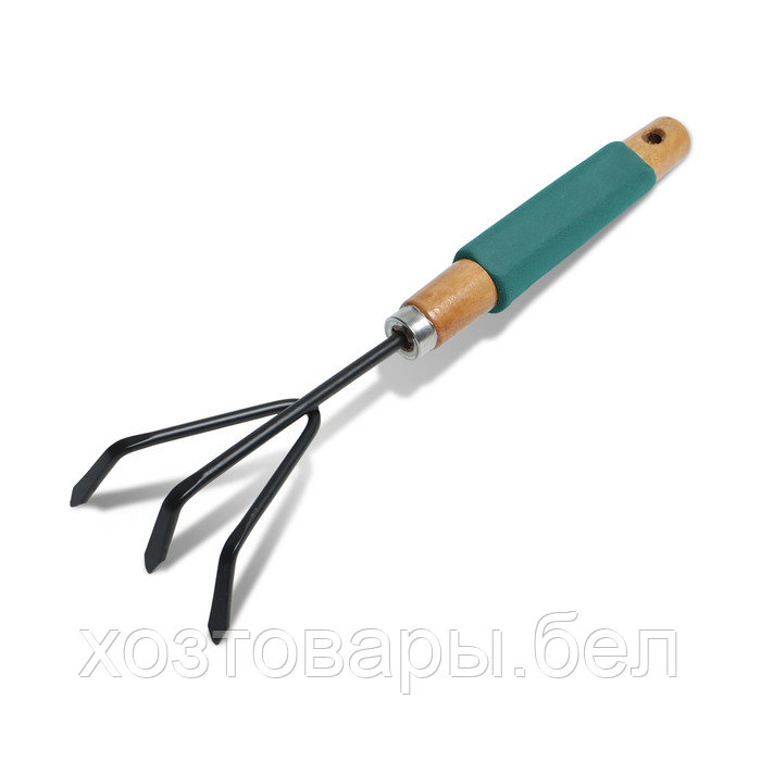 Рыхлитель 30,5 см, 3 зубца, деревянная ручка с поролоном Greengo - фото 1 - id-p226255622