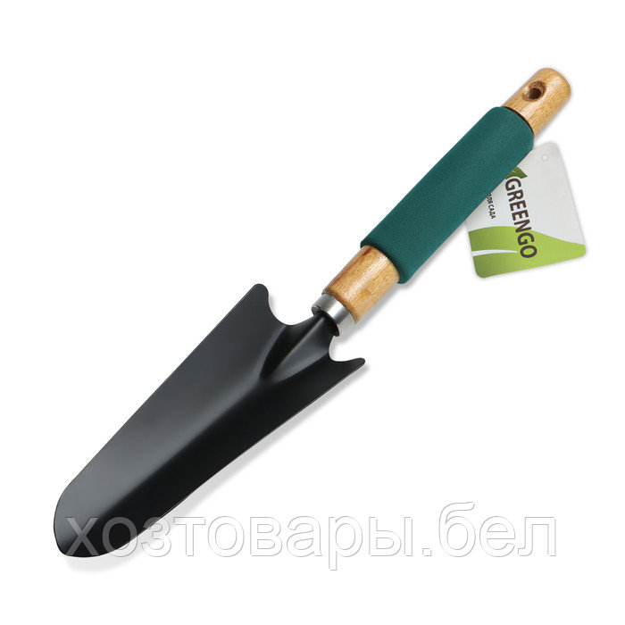 Совок посадочный 33,5см, ширина 6,5 см, деревянная ручка с поролоном Greengo - фото 2 - id-p226255623