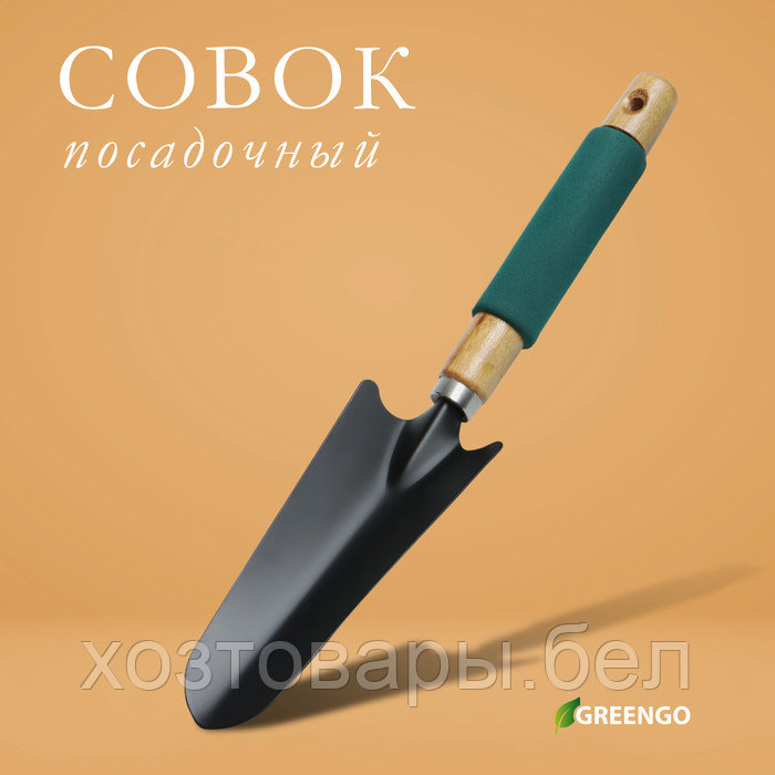 Совок посадочный 33,5см, ширина 6,5 см, деревянная ручка с поролоном Greengo - фото 3 - id-p226255623