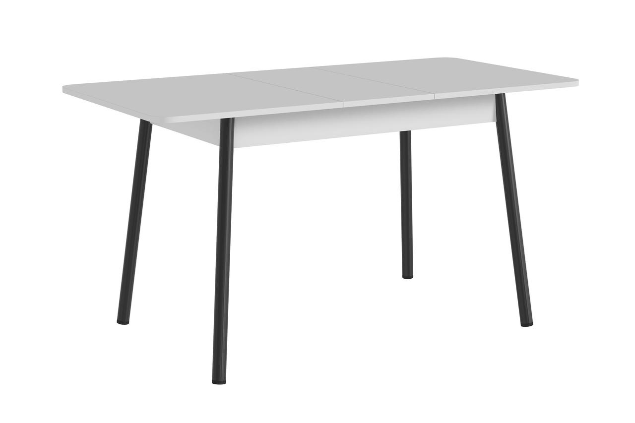 Стол раздвижной Лион-2 Стандарт - Белый матовый/Черный (подстолье косое) (MK STATUS) - фото 4 - id-p226256732