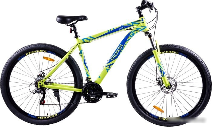 Велосипед Krakken Flint 29 р.18 2021 (желтый/синий) - фото 1 - id-p226256863