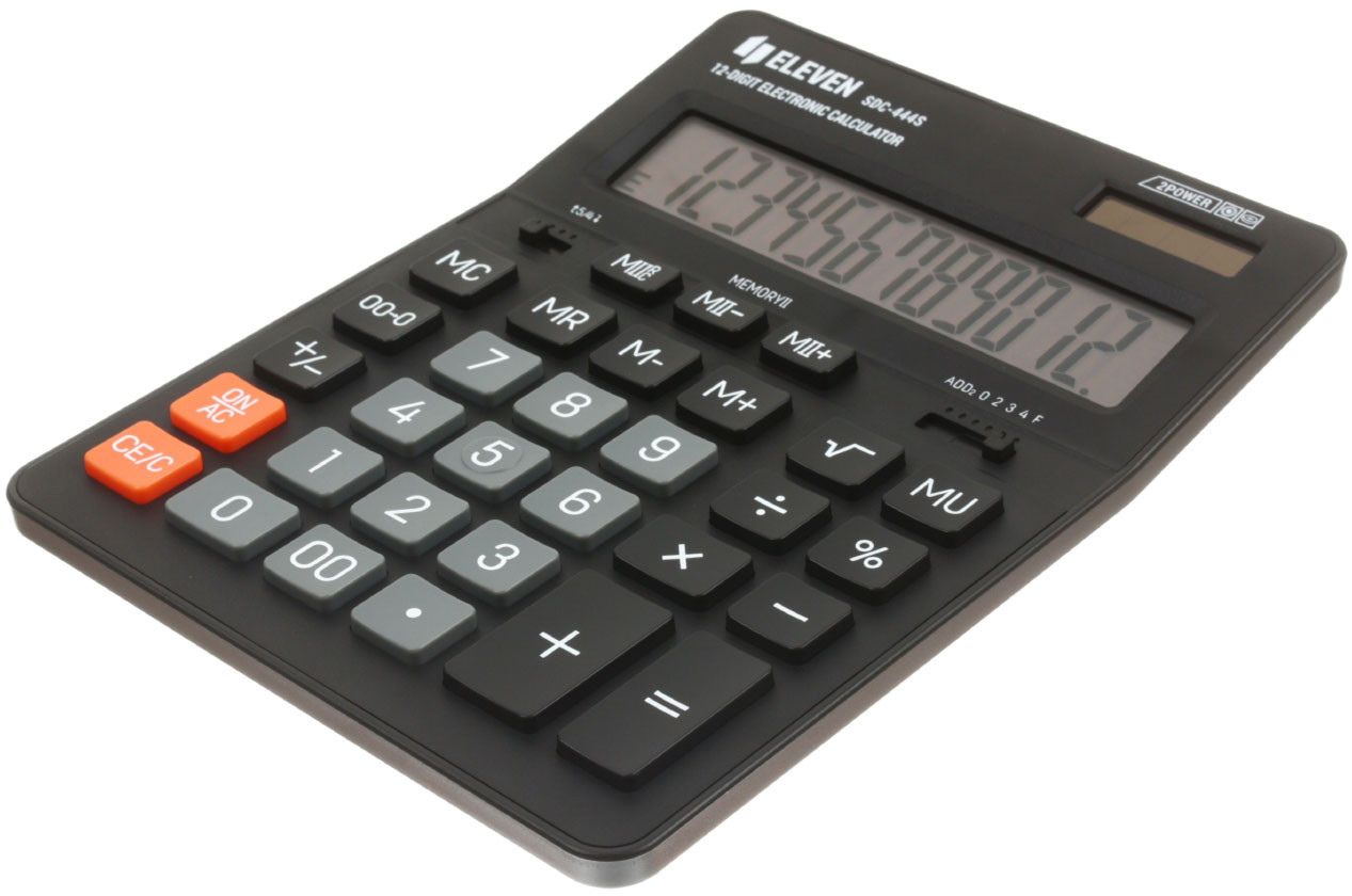 Калькулятор 12-разрядный Eleven SDC-444S черный - фото 1 - id-p226257767
