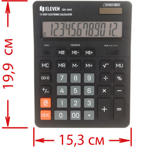 Калькулятор 12-разрядный Eleven SDC-444S черный - фото 2 - id-p226257767