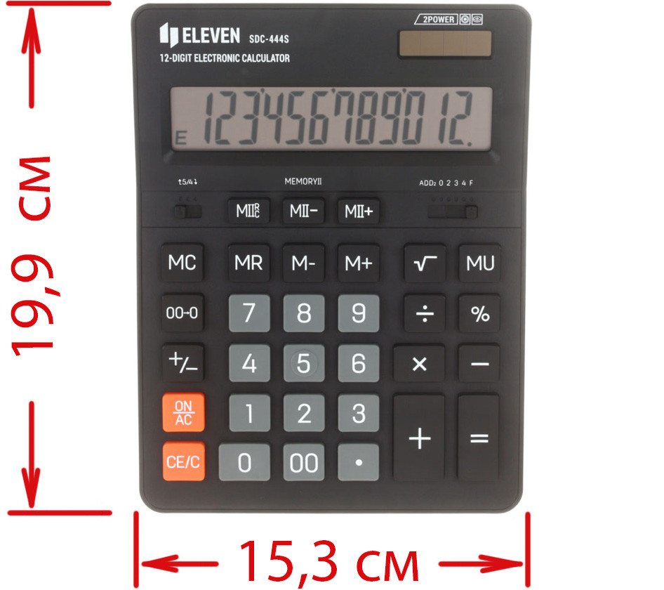 Калькулятор 12-разрядный Eleven SDC-444S черный - фото 3 - id-p226257767