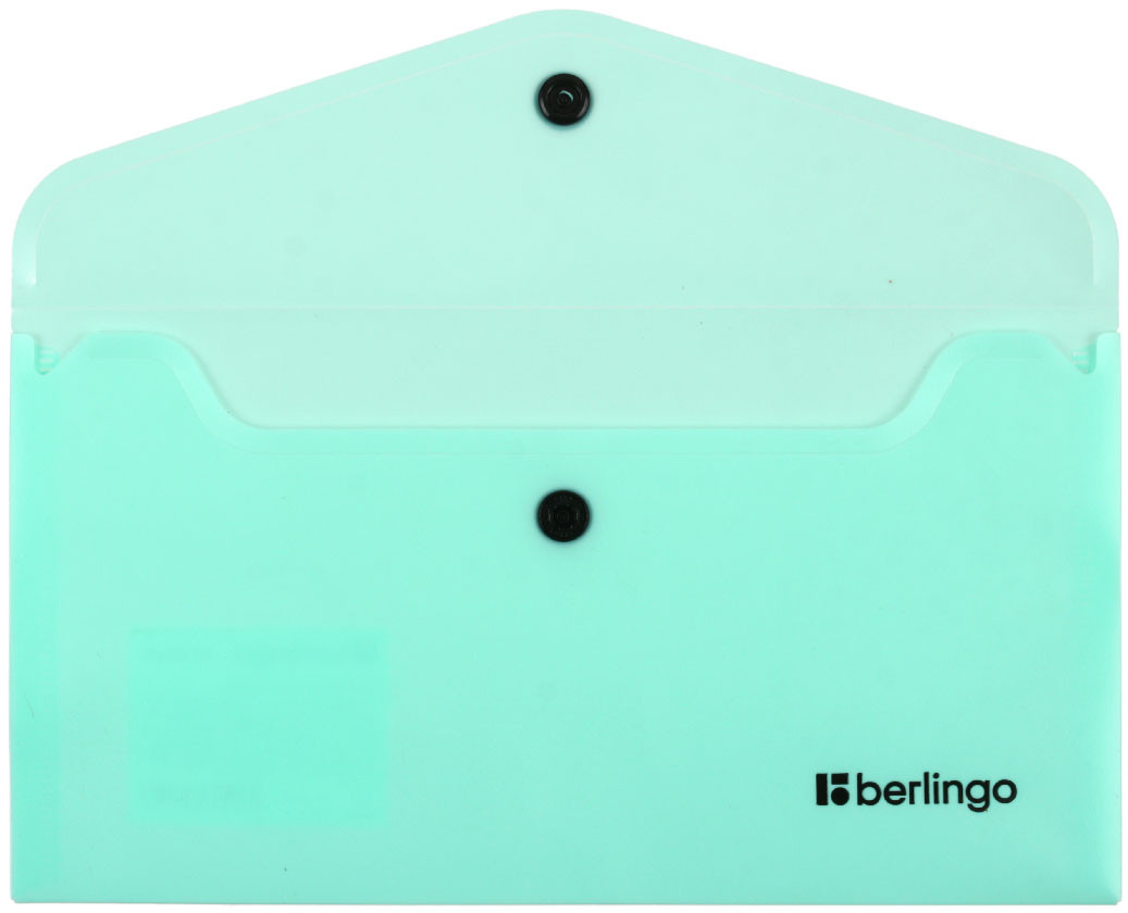 Папка-конверт пластиковая на кнопке Berlingo Instinct С6 (А6) толщина пластика 0,20 мм, мятная - фото 1 - id-p226257775