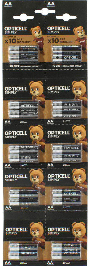 Элемент питания OPTICELL SIMPLY MN1500-20 (LR6) Size AA 1.5V щелочной (alkaline) уп. 20 шт - фото 1 - id-p226259626