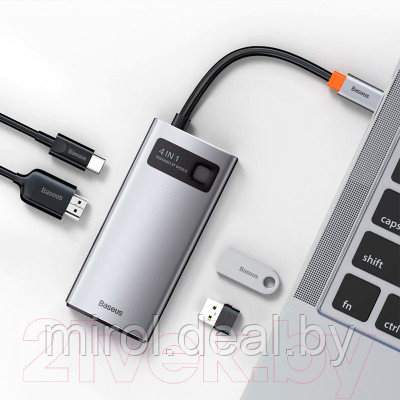 USB-хаб Baseus Metal Gleam Series / CAHUB-CY0G - фото 6 - id-p226259961