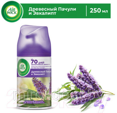 Сменный блок для освежителя воздуха Air Wick Pure 5 Эфирных Масел Древесный Пачули и Эвкалипт - фото 4 - id-p226261726