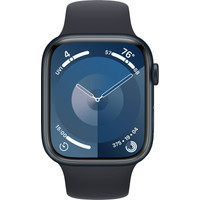 Умные часы Apple Watch Series 9 45 мм (алюминиевый корпус, полуночный/полуночный, спортивный силиконовый - фото 2 - id-p226262238