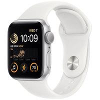 Умные часы Apple Watch SE 2 40 мм (алюминиевый корпус, серебристый/белый, спортивный силиконовый ремешок M/L) - фото 1 - id-p226262239