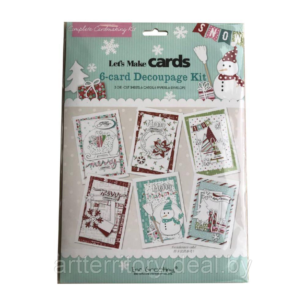 Набор для изготовления открыток с конвертами "Новый год" (6 штук, 12х17см, 4347) - фото 1 - id-p226264427