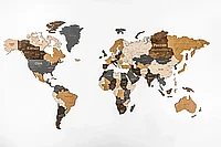 Интерьерная карта мира из дерева. Цвет Scand, L, Woodary