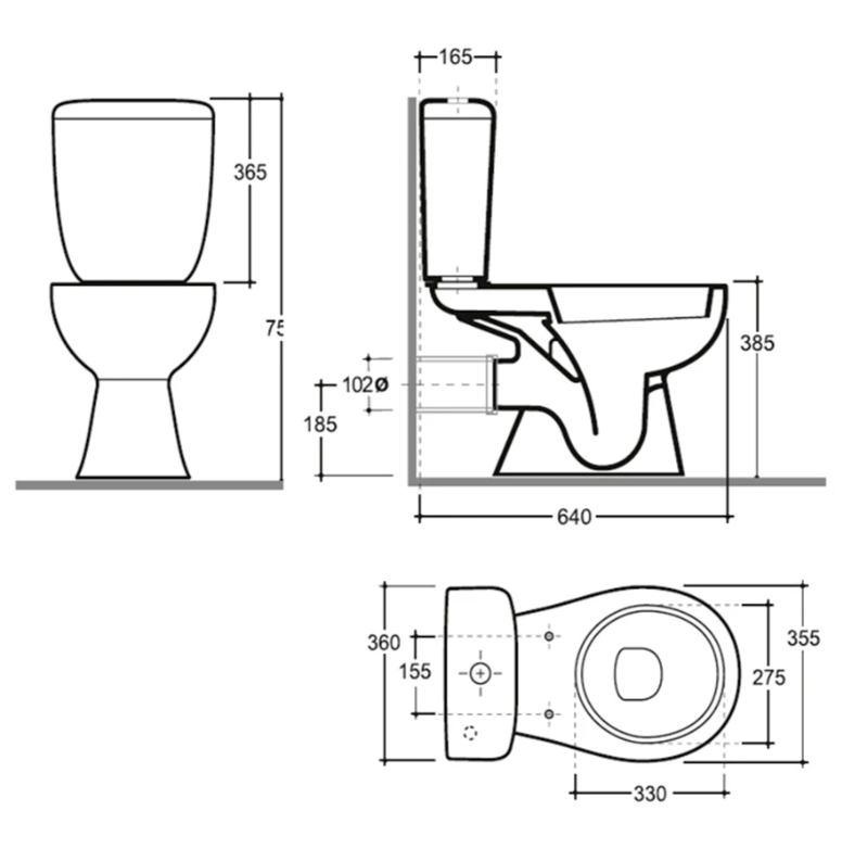 Унитаз-компакт Позитано МС Инкоэр белый с1 - фото 4 - id-p226266297